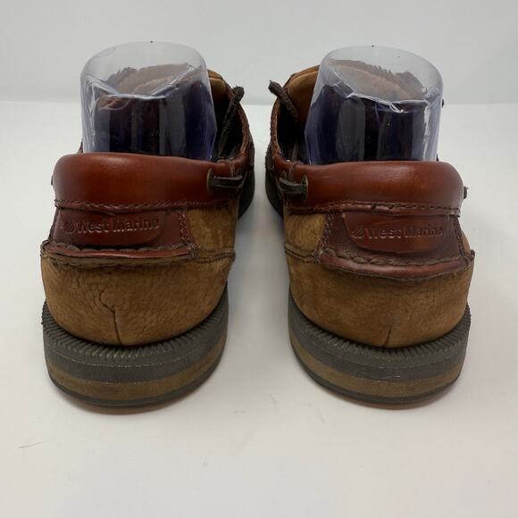 West Marine Boat Shoes Men's 9.5 Brown Leather Classic Comfort Mocs Casual EUC - Picture 7 of 12